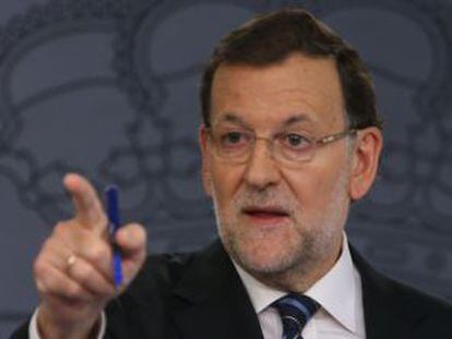 Mariano Rajoy en el Palacio de la Moncloa.