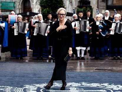 Meryl Streep, a su llegada a los Premios Princesa de Asturias, el viernes en Oviedo.