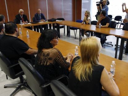 El comitè d'empresa d'Eulen, en la reunió amb Marcos Peña.