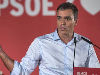 Pedro Sánchez, este miércoles en Valencia. En vídeo, las declaraciones de Sánchez.