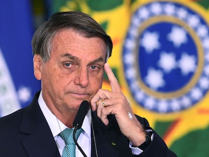 El presidente de Brasil, Jair Bolsonaro, durante un discurso el pasado 1 de junio en la capital, Brasilia.