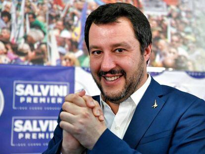 El líder de la Liga Norte, Matteo Salvini, durante una rueda de prensa en Milán, el pasado 5 de febrero.