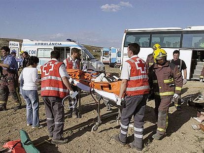 Accidente de un autocar en Lleida