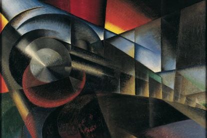 Ivo Pannaggi, 'Tren en movimiento', 1922.
