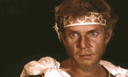 Malcolm McDowell como Calígula en la película de 1979.