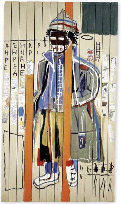 Detalle de la obra 'Anthony Clarke', 1985, de Basquiat, que forma parte de la monografía.