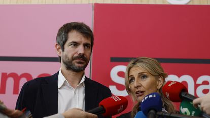 Ernest Urtasun y Yolanda Díaz, el pasado febrero en un acto de Sumar en Madrid.