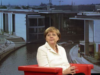 Angela Merkel, en una entrevista en el canal ARD, este domingo.