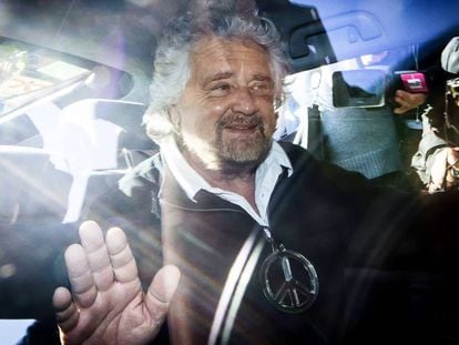 El cómico Beppe Grillo, líder del Movimiento 5 Estrellas, el pasado martes. I