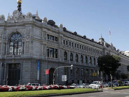 Imagen de la fachada del Banco de España, Madrid.