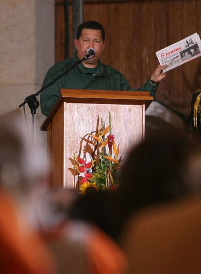 Hugo Chávez, durante un discurso en Caracas el sábado.