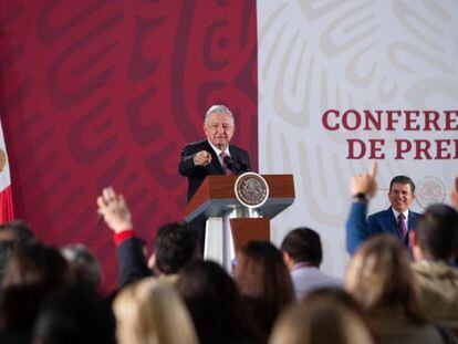 El presidente mexicano Andrés Manuel López Obrador, durante una conferencia de prensa.