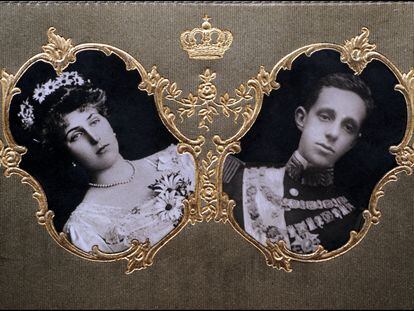 Montaje creado con retratos de los reyes Alfonso XIII y Victoria Eugenia.