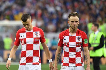 Rakitic y Perisic, tras la derrota ante Francia.