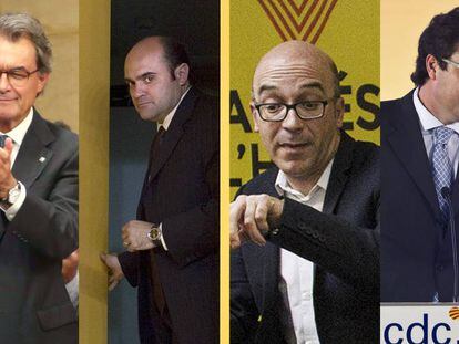 Des de l'esquerra, Artur Mas, Xavier Vendrell, Oriol Soler i David Madí.