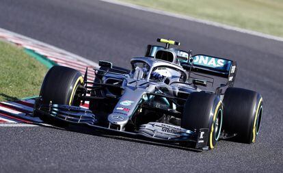 Valtteri Bottas, durante la carrera en Japón.