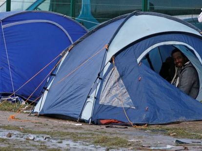 Campamento de inmigrantes en Calais, Francia.