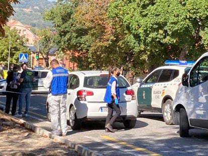 Carretera a la entrada al municipio segoviano de La Granja donde ha sido apuñalada una mujer de 37 años.