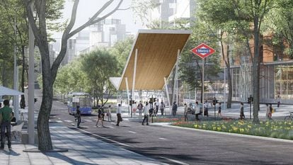 La calle Agustín de Foxá tendría una nueva parada de metro y sería el corazón comercial de Madrid Nuevo Norte. |
