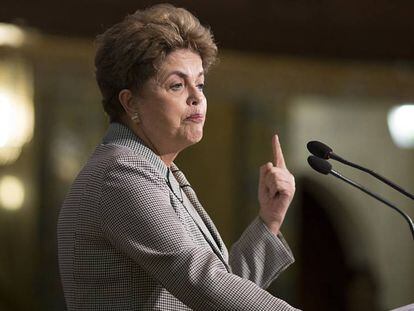 Dilma Rousseff, durante su intervenci&oacute;n en unas jornadas en Sevilla.