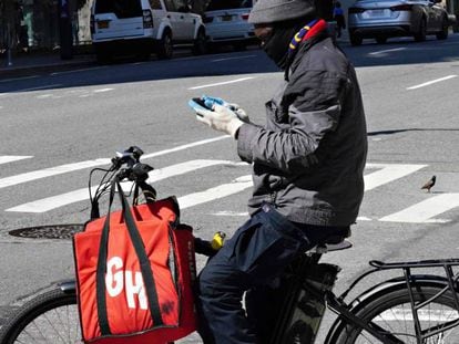 Repartidor de Grubhub en Nueva York. 