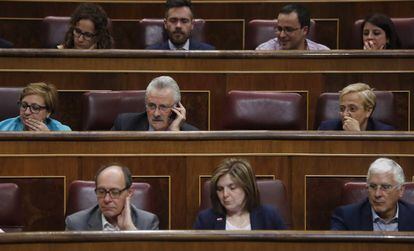 Escaño vacío en la bancada del PSOE.