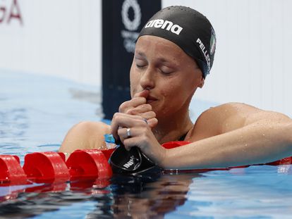 Federica Pellegrini tras clasificarse para su quinta final olímpica en los 200 libre.