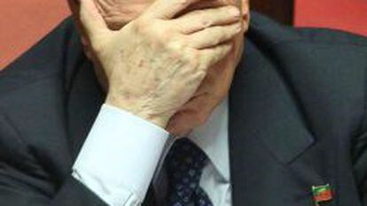 El ex primer ministro italiano Silvio Berlusconi, en una sesi&oacute;n del Senado de Italia.