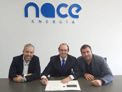Pablo Abejas, Jaime Jaquotot y Álex Ortega, de Nace Energía.