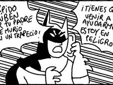 El Batman de trazos apresurados de Ortiz está en un buen aprieto y no tiene más remedio que pedir ayuda a su fiel Robin.