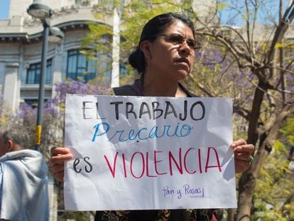 trabajadoras de hogar manifestación de Pan y Rosas