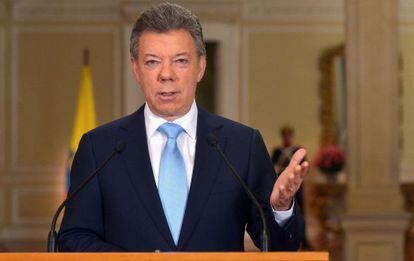 Juan Manuel Santos, durante su discurso.