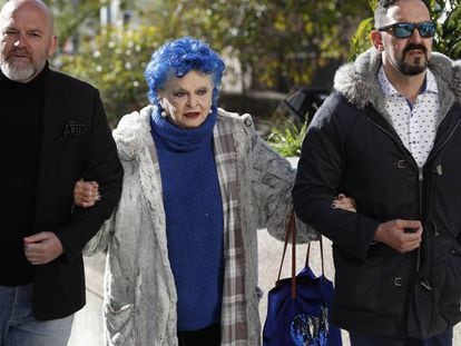 Lucia Bose a su llegada a la Audiencia Provincial de Madrid, este jueves.