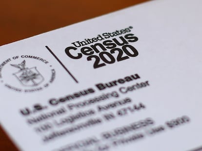 An envelope containing a 2020 census letter mailed to a U.S. resident.