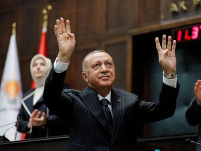 El presidente de Turquía, Recep Tayyip Erdogan, el 25 de junio de 2019 en Ankara. 