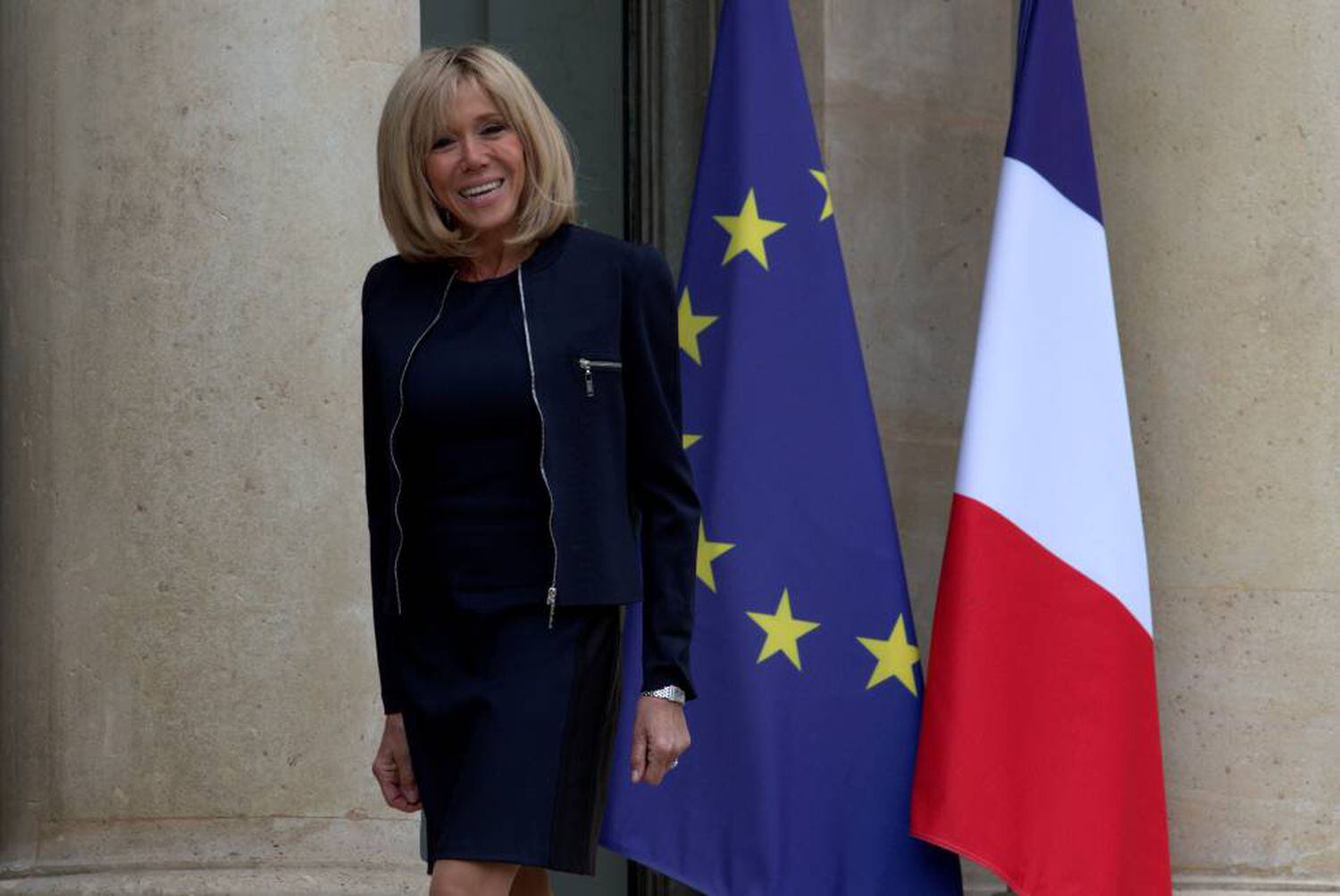 Brigitte Macron, Première Dame de France, hier au Palais de l'Elysée.
