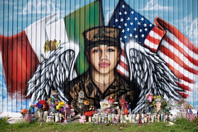 Mural de la soldado Vanessa Guillén en Houston (Texas).