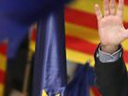 El president de la Generalitat catalana, Artur Mas, en un acto de campaña