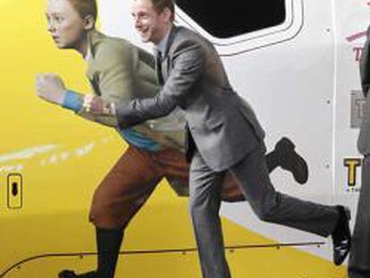 El actor Jamie Bell en la premier de 'Las aventuras de Tintín: El secreto del unicornio'
