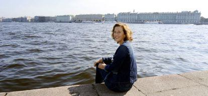 La escritora Julia Navarro en San Petersburgo.