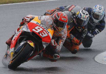 Márquez, Espargaró y Nozane, en Motegi.