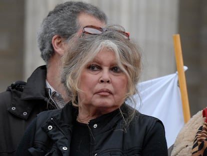 La actriz Brigitte Bardot durante una manifestación en favor de los derechos de los animales, en París (Francia), en marzo de 2007.