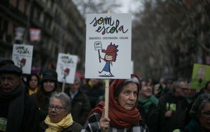 Una manifestació de 'som escola', hace un mes en Barcelona.