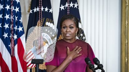 Michelle Obama pronuncia discurso en la Casa Blanca, el 7 de septiembre de 2022