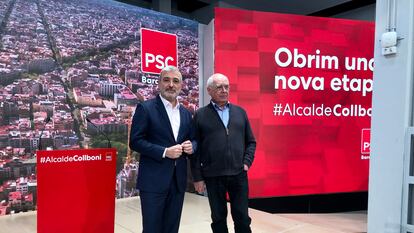 El candidato socialista a la alcaldía de Barcelona, Jaume Collboni, y Lluís Rabell, fichaje del PSC para la lista por Barcelona. EUROPA PRESS