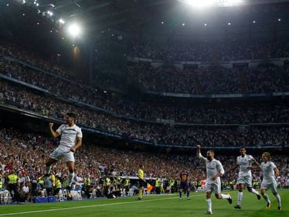 Asensio celebra el primer gol del Real Madrid ante el Barcelona. En vídeo, las declaraciones de Keylor Navas tras el encuentro.