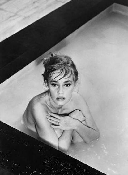 Jeanne Moreau, en el rodaje de &#039;Eva&#039;, en 1961.  