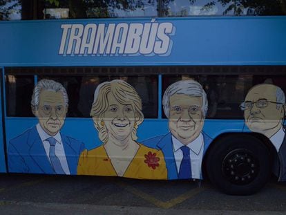 El Tramabús de Podem aquest matí a Madrid.