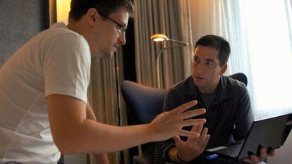 Edward Snowden y Glenn Greenwald, en &#039;Citizenfour&#039;