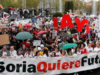 Manifestación en Madrid de la España vaciada el 31 de marzo de 2019.